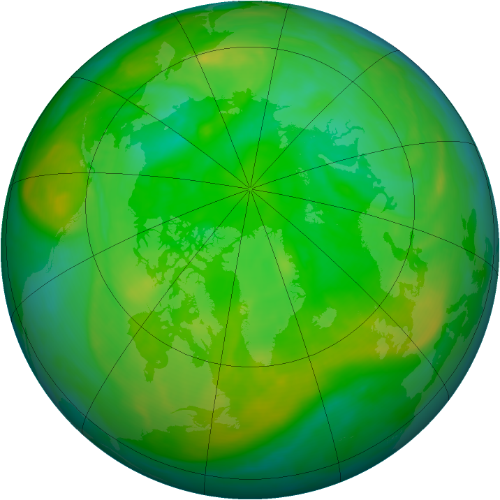 Arctic ozone map for 04 July 2007